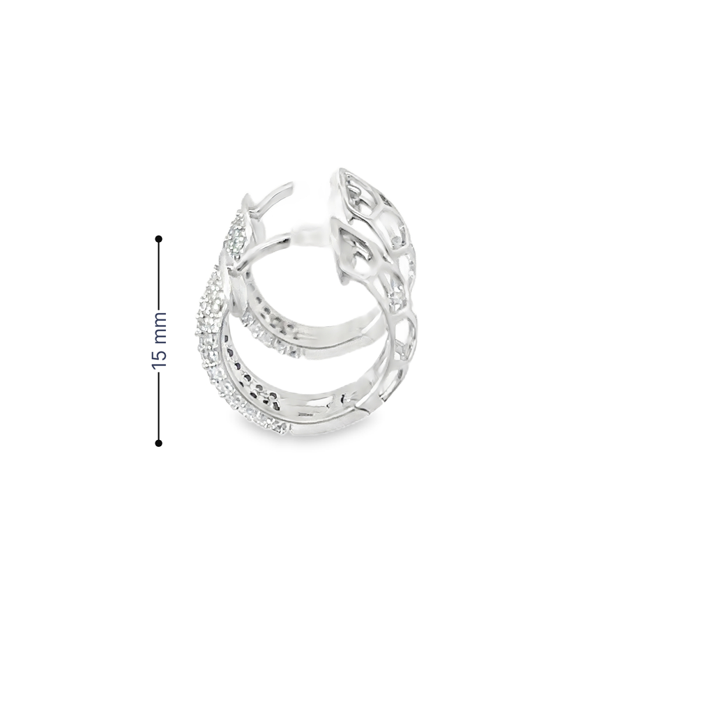 14K White Gold Diamond Pave Hugs