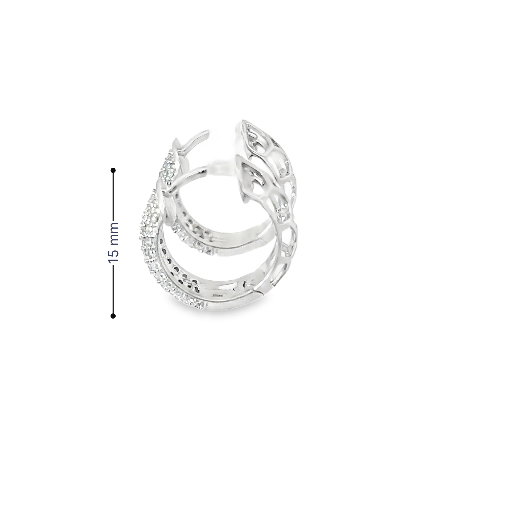 14K White Gold Diamond Pave Hugs