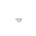 14K White Gold Round Diamond Cocktail Ring with Single Cut Diamonds