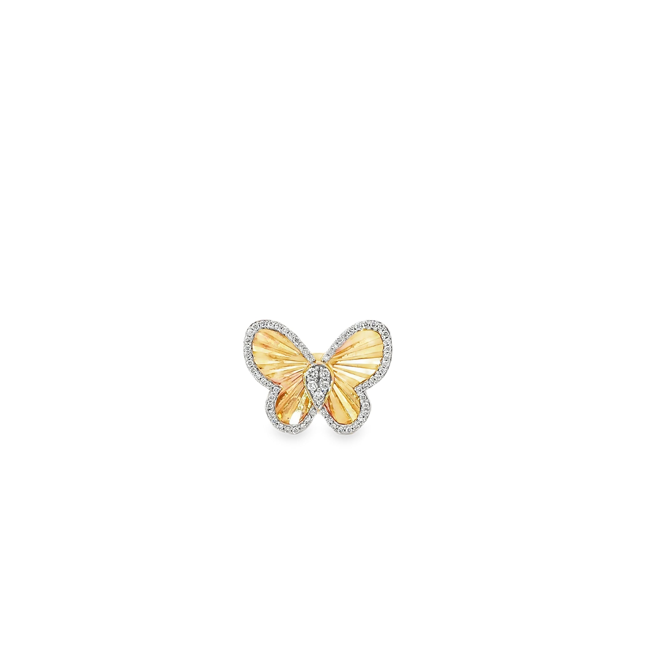 14K Yellow Gold and Diamond Butterfly