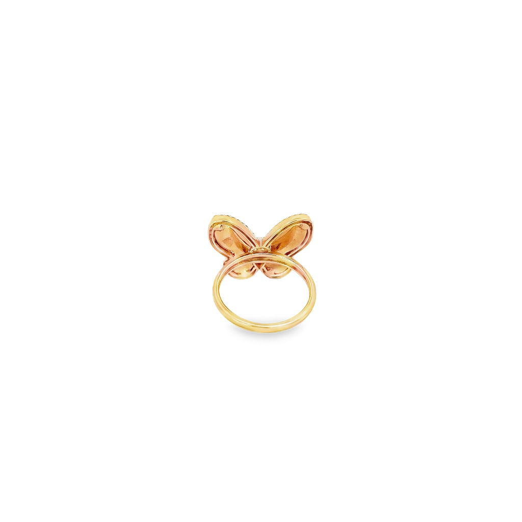 14K Yellow Gold and Diamond Butterfly