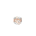 14K White and Rose Gold Teardrop Design Wide Band Ring