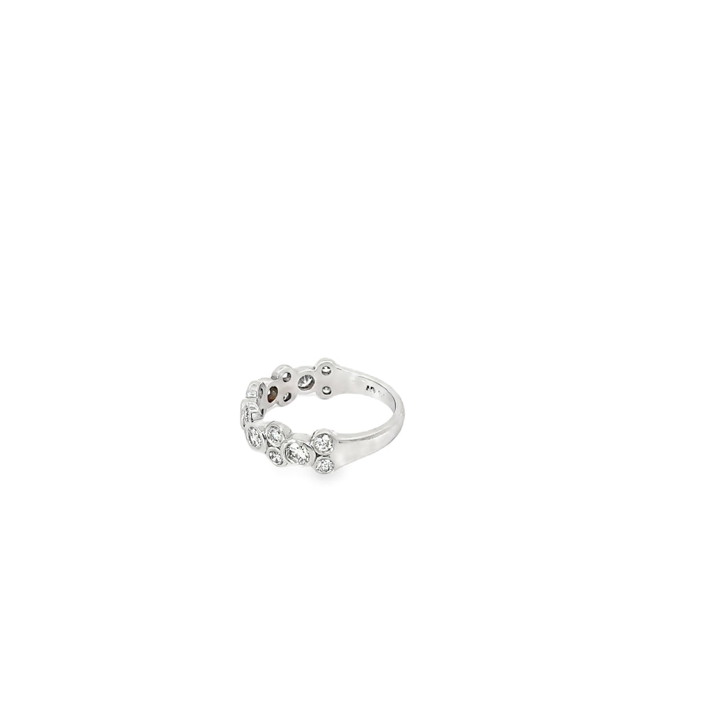 14K White Gold Diamond Bezel Set Band Ring