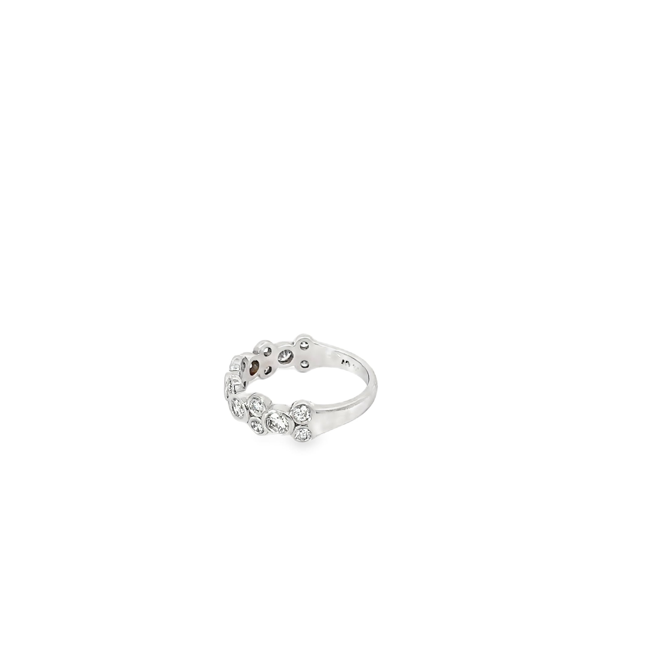 14K White Gold Diamond Bezel Set Band Ring