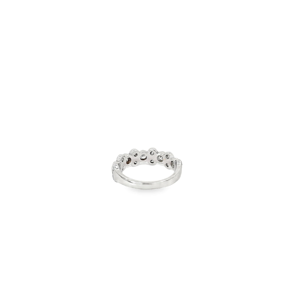 14K White Gold Diamond Bezel Set Band Ring