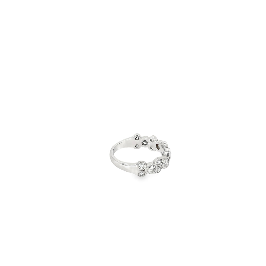 14K White Gold Diamond Bezel Set Band Ring