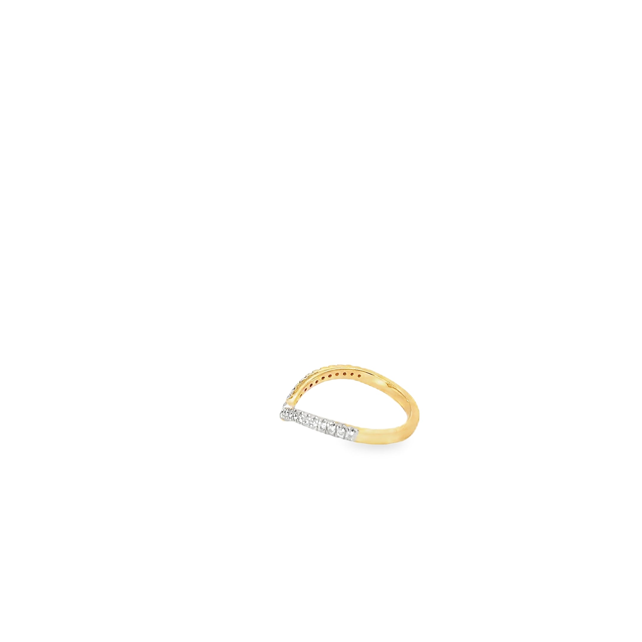 14 K Yellow Gold Diamond V Ring