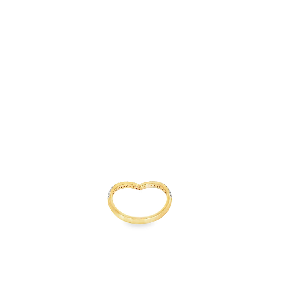 14 K Yellow Gold Diamond V Ring
