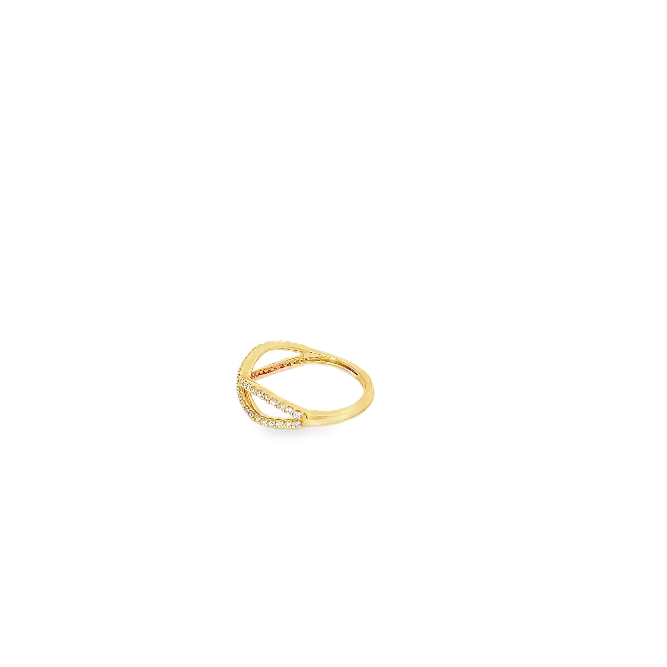 14K Yellow Gold Diamond Infinity Ring