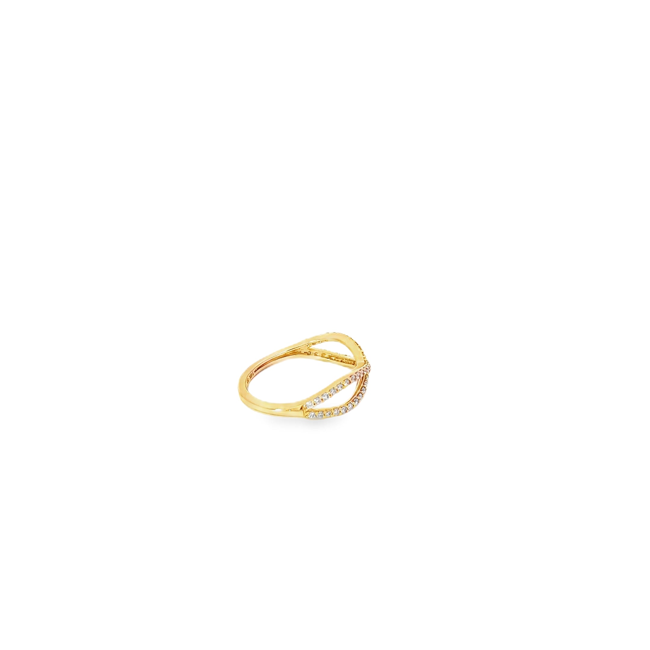 14K Yellow Gold Diamond Infinity Ring