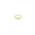 14K Yellow Gold Burnished Baguette Diamond Band With a Tapered Shank