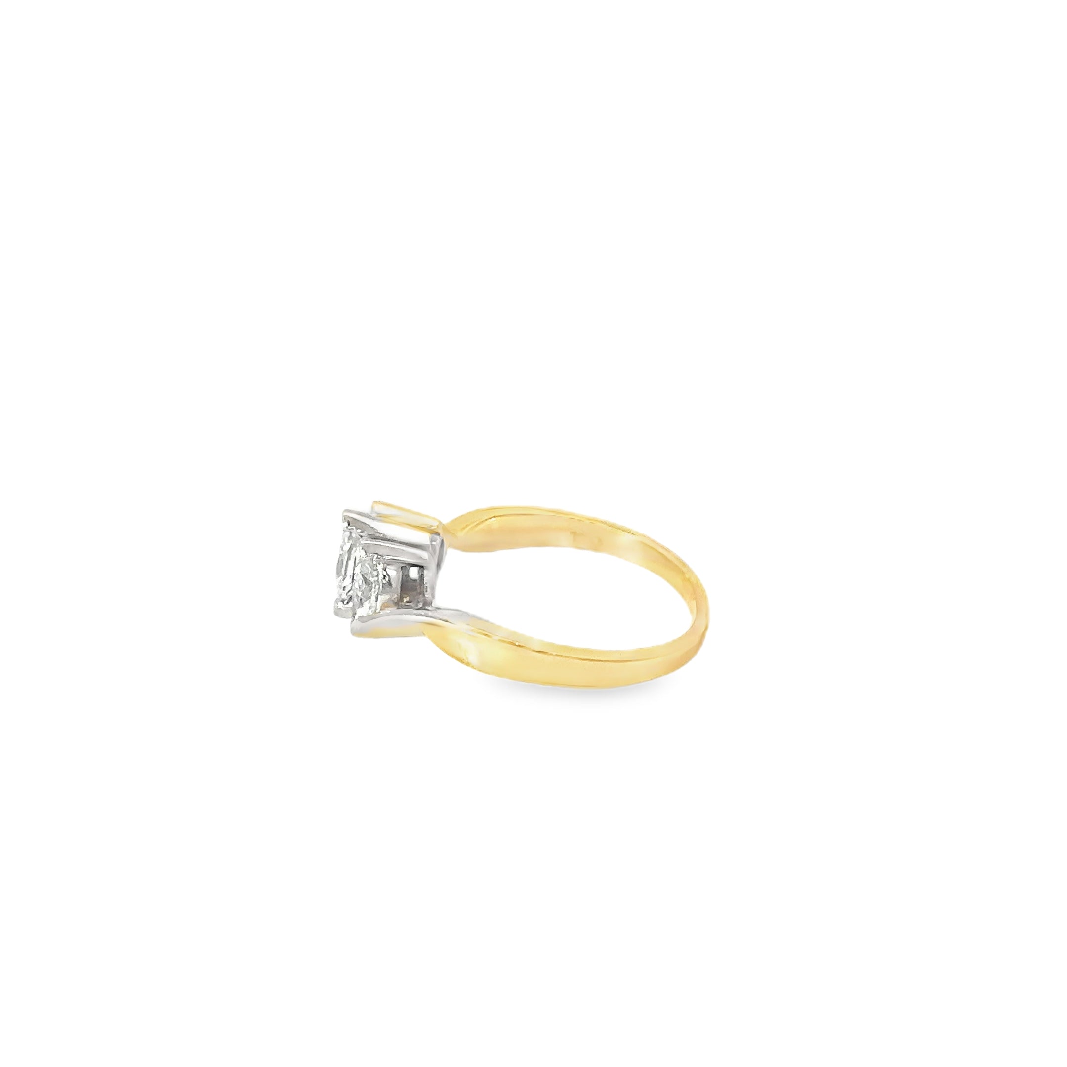 14K Yellow and White Gold Diamond Anniversary Ring