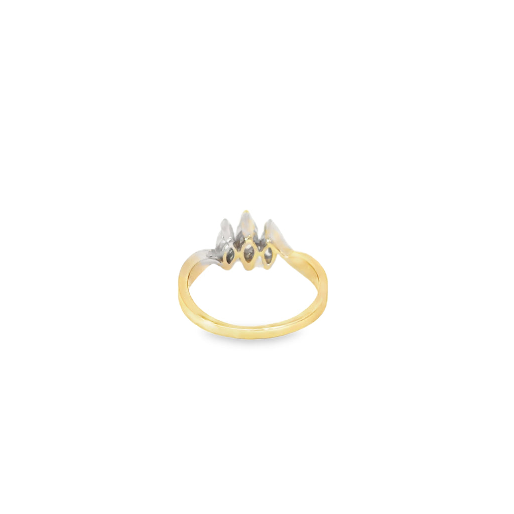 14K Yellow and White Gold Diamond Anniversary Ring