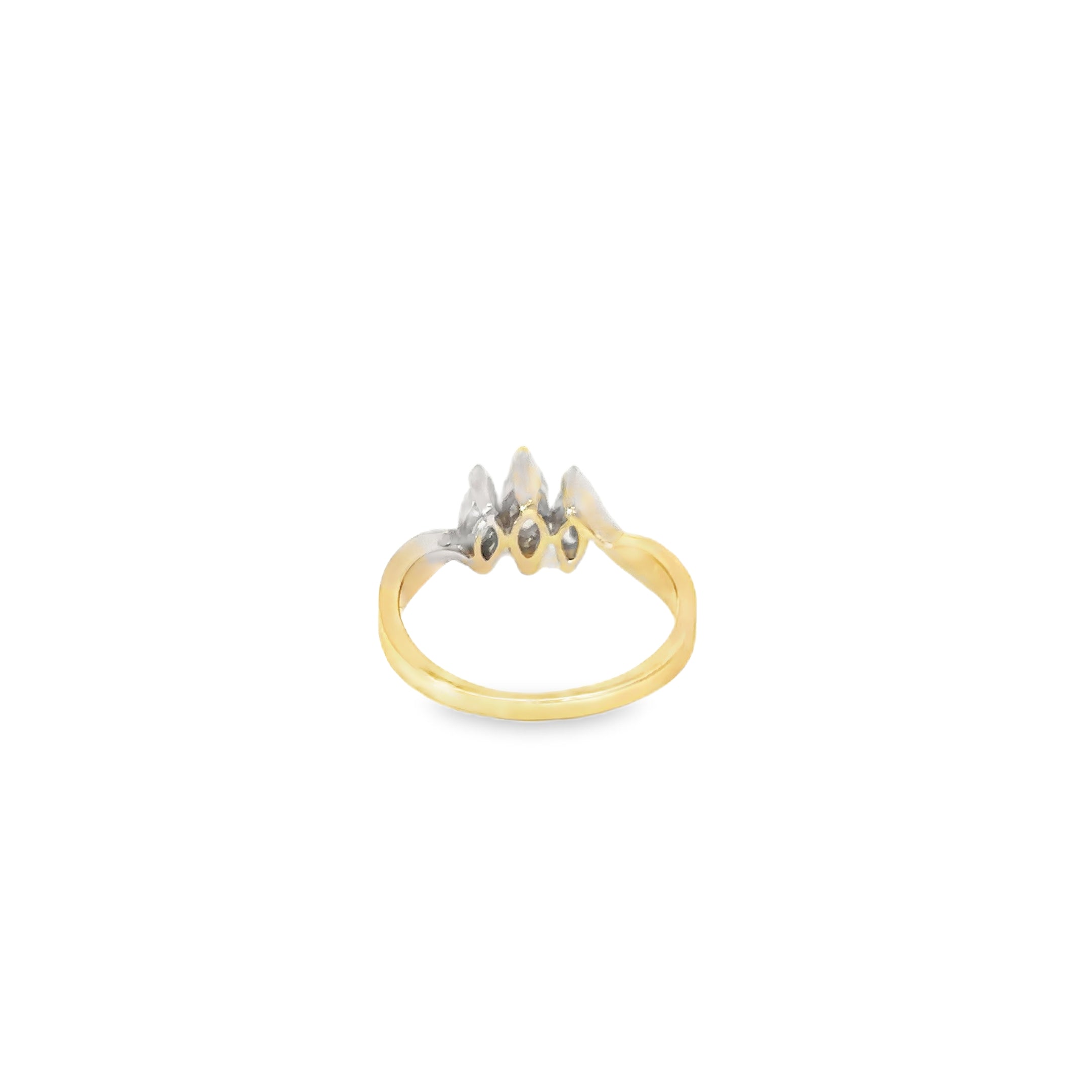 14K Yellow and White Gold Diamond Anniversary Ring