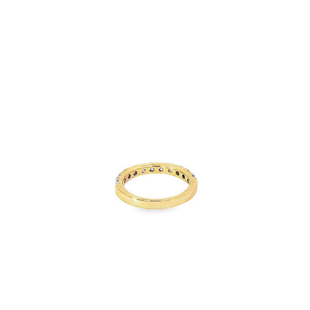 14K Yellow Gold French Set Diamond Wedding Band