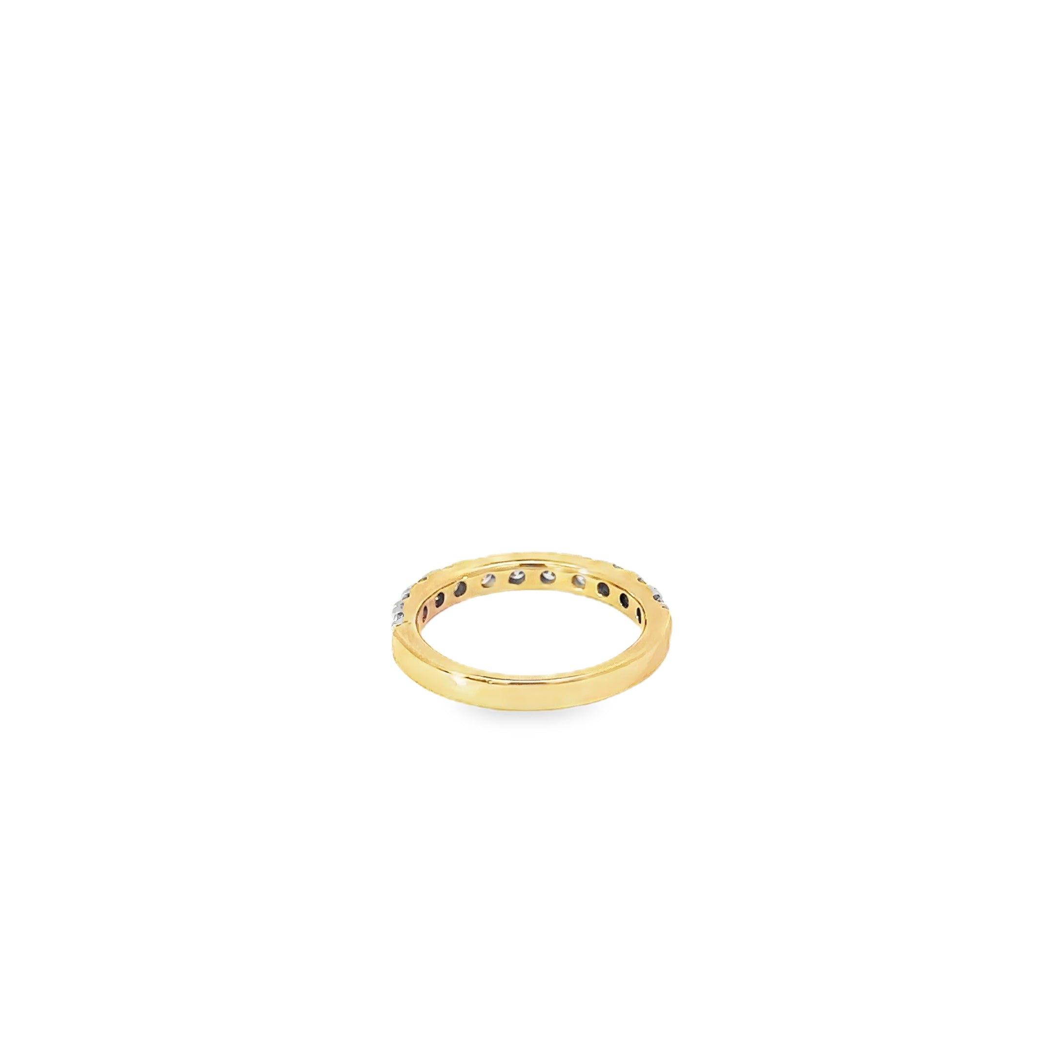 14K Yellow Gold French Set Diamond Wedding Band