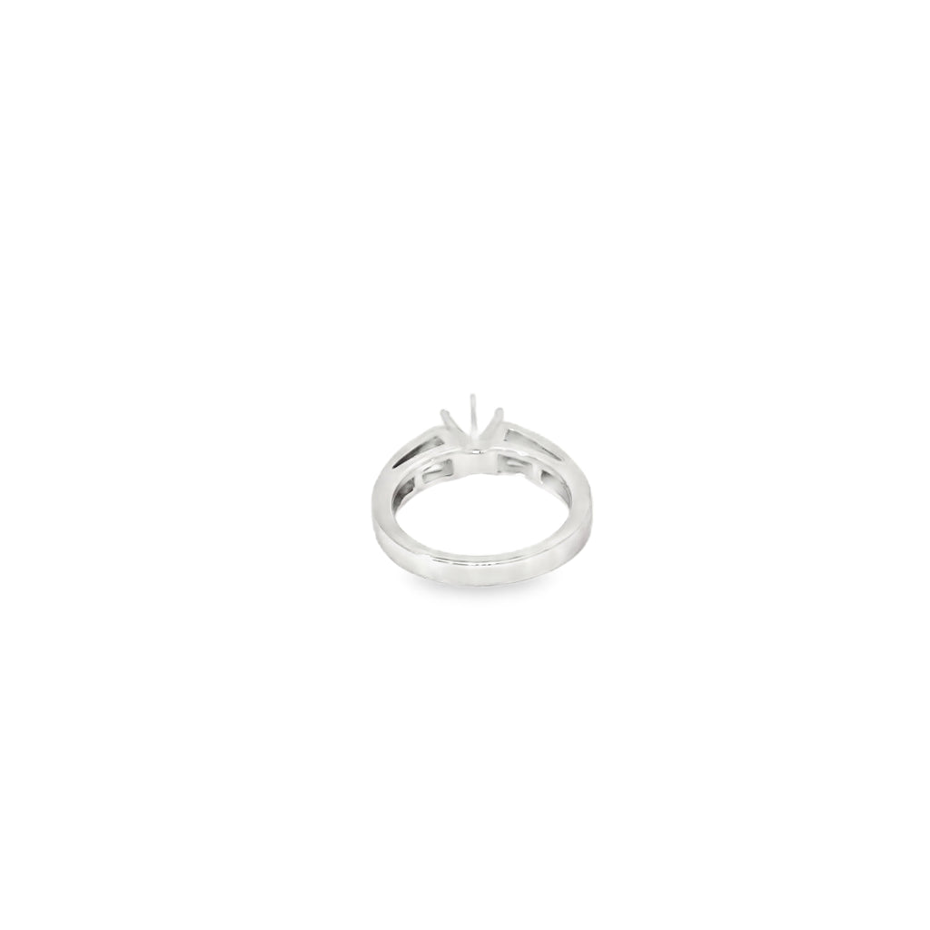 14K White Gold Setting with 10 Graduated Princess Cut Channel Set Diamonds