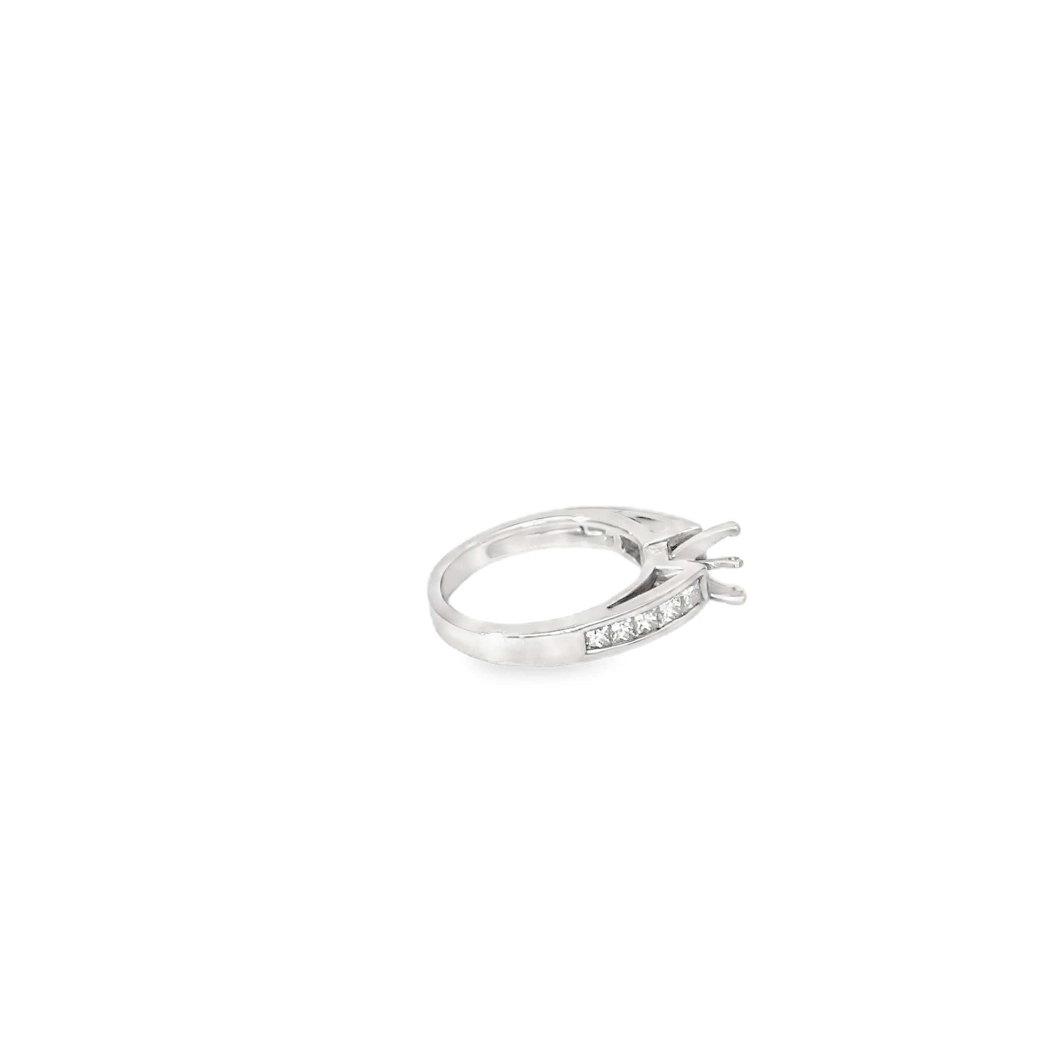 14K White Gold Setting with 10 Graduated Princess Cut Channel Set Diamonds