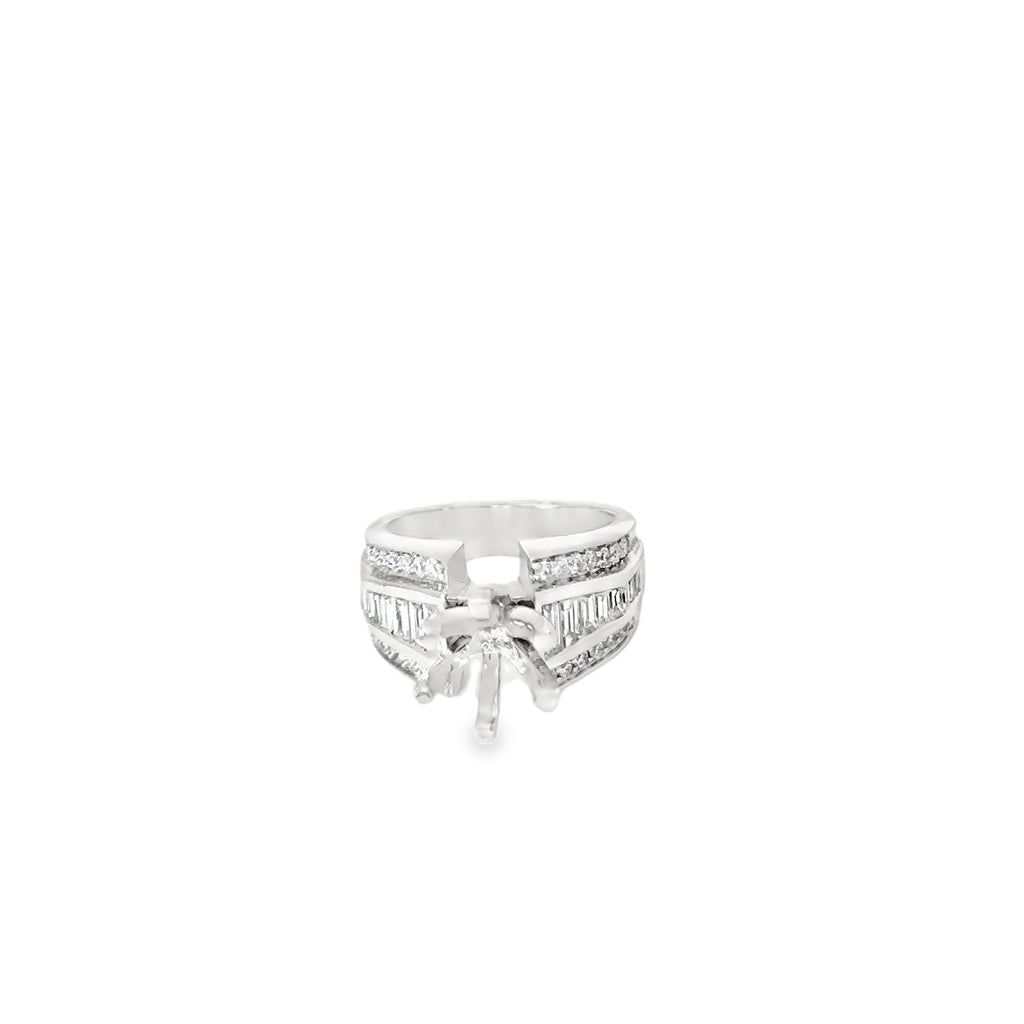 14K White Gold 10 mm Wide Engagement Setting