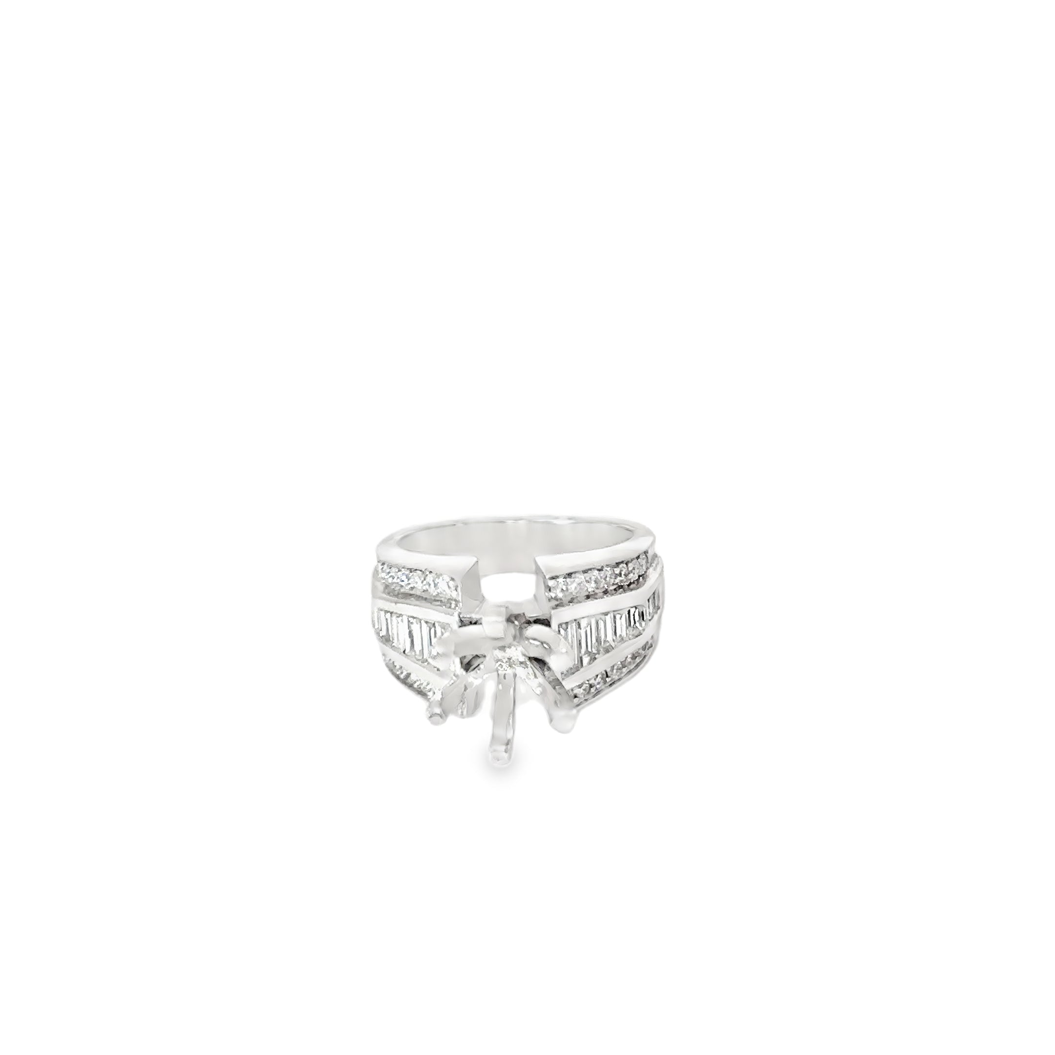 14K White Gold 10 mm Wide Engagement Setting