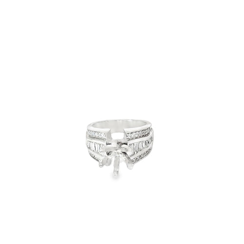 14K White Gold 10 mm Wide Engagement Setting