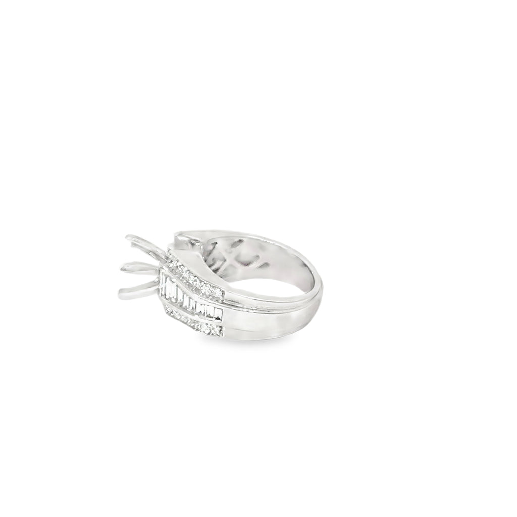 14K White Gold 10 mm Wide Engagement Setting
