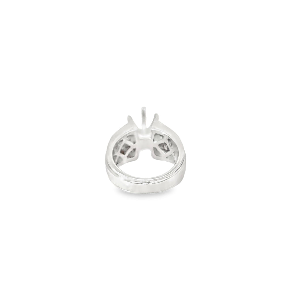 14K White Gold 10 mm Wide Engagement Setting