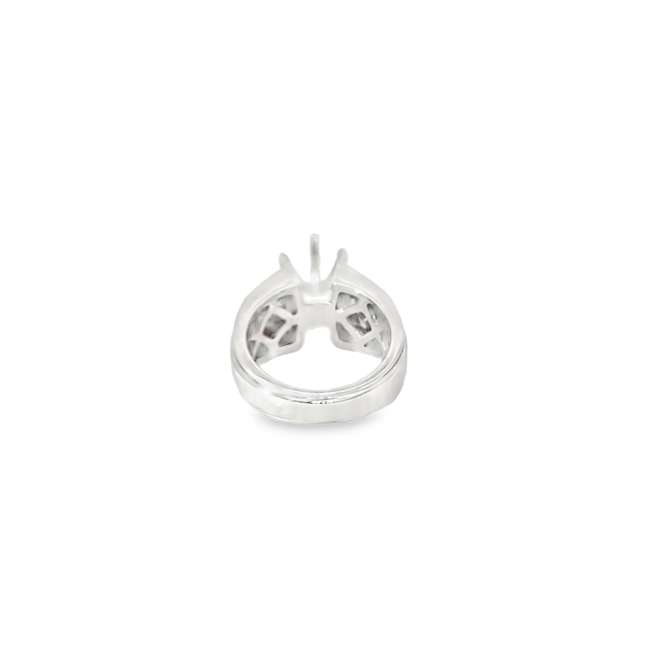 14K White Gold 10 mm Wide Engagement Setting