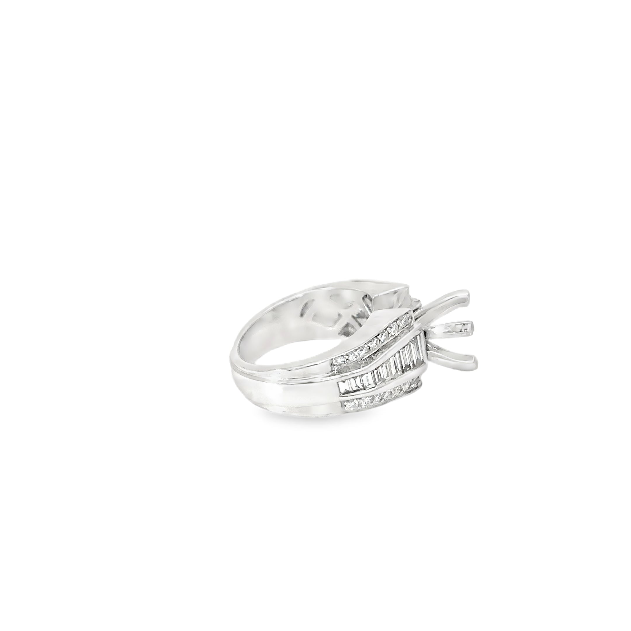 14K White Gold 10 mm Wide Engagement Setting