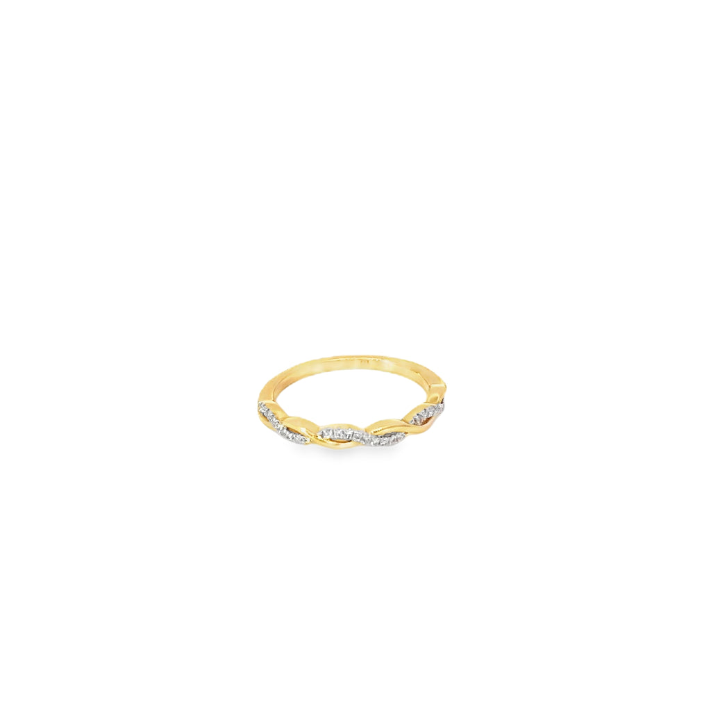 14K Yellow Gold Diamond Twist Ring