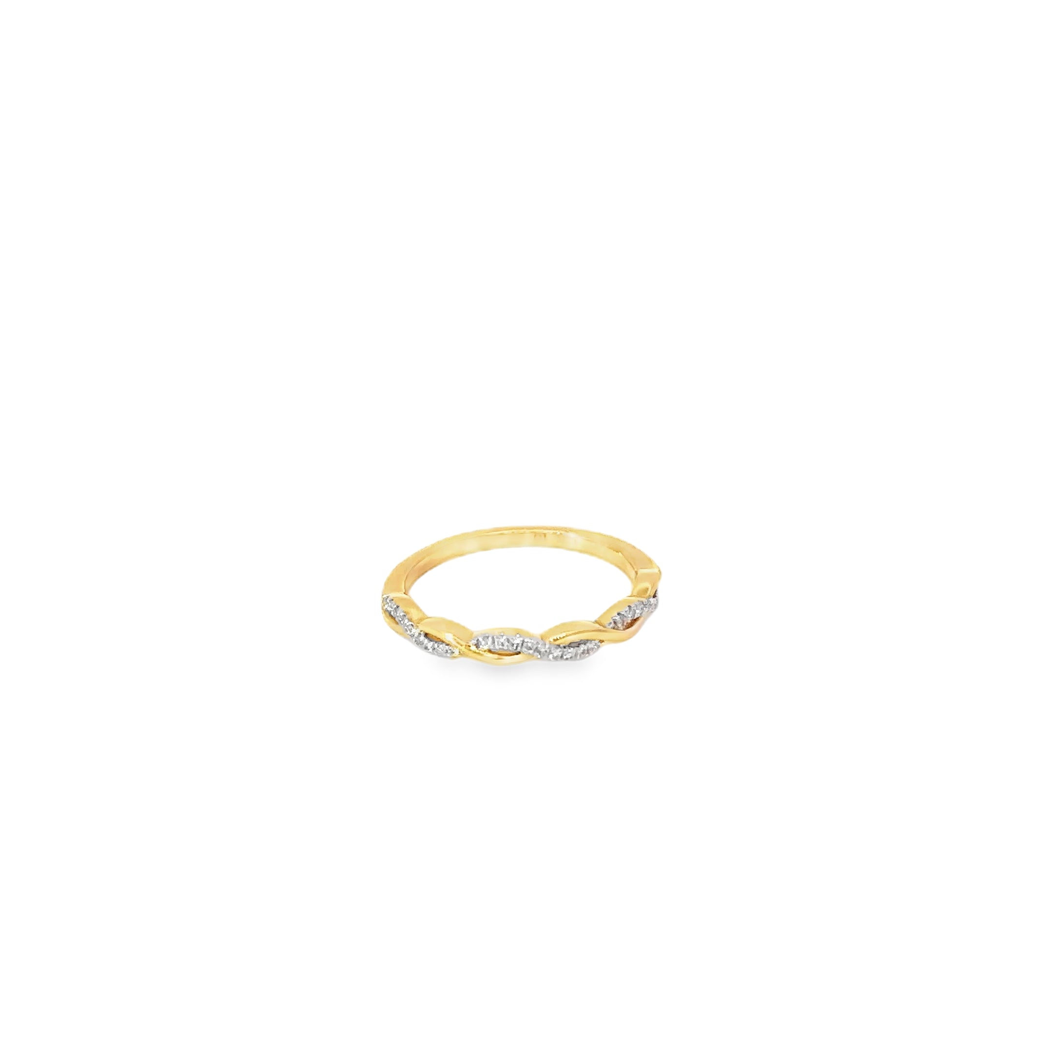 14K Yellow Gold Diamond Twist Ring