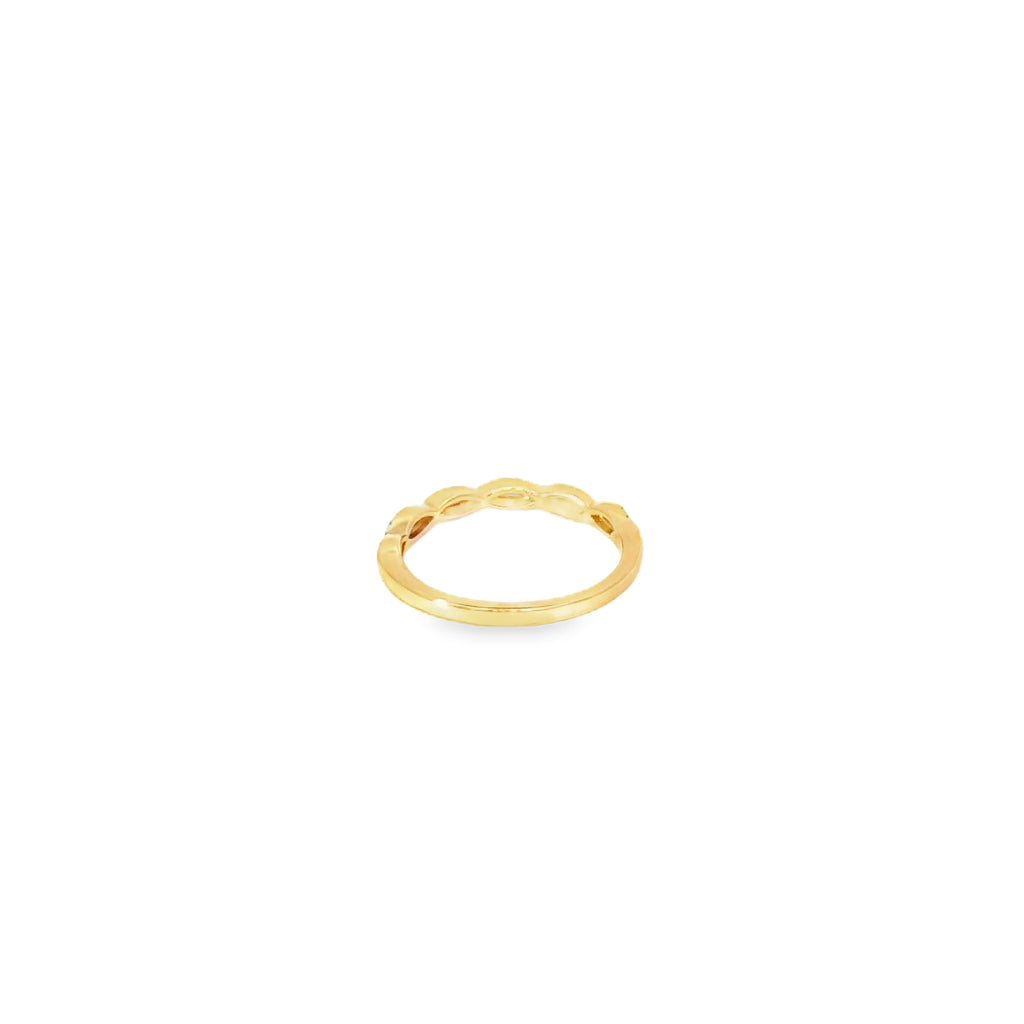 14K Yellow Gold Diamond Twist Ring