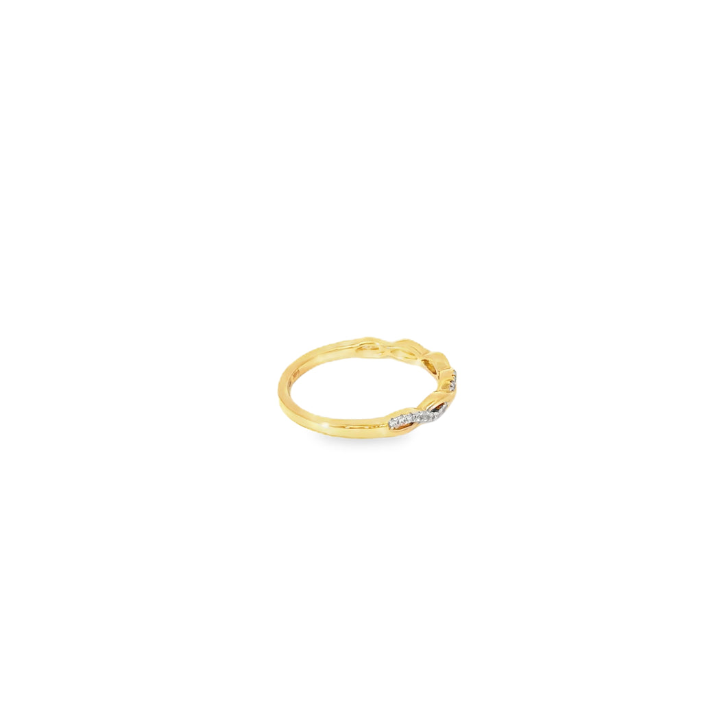 14K Yellow Gold Diamond Twist Ring