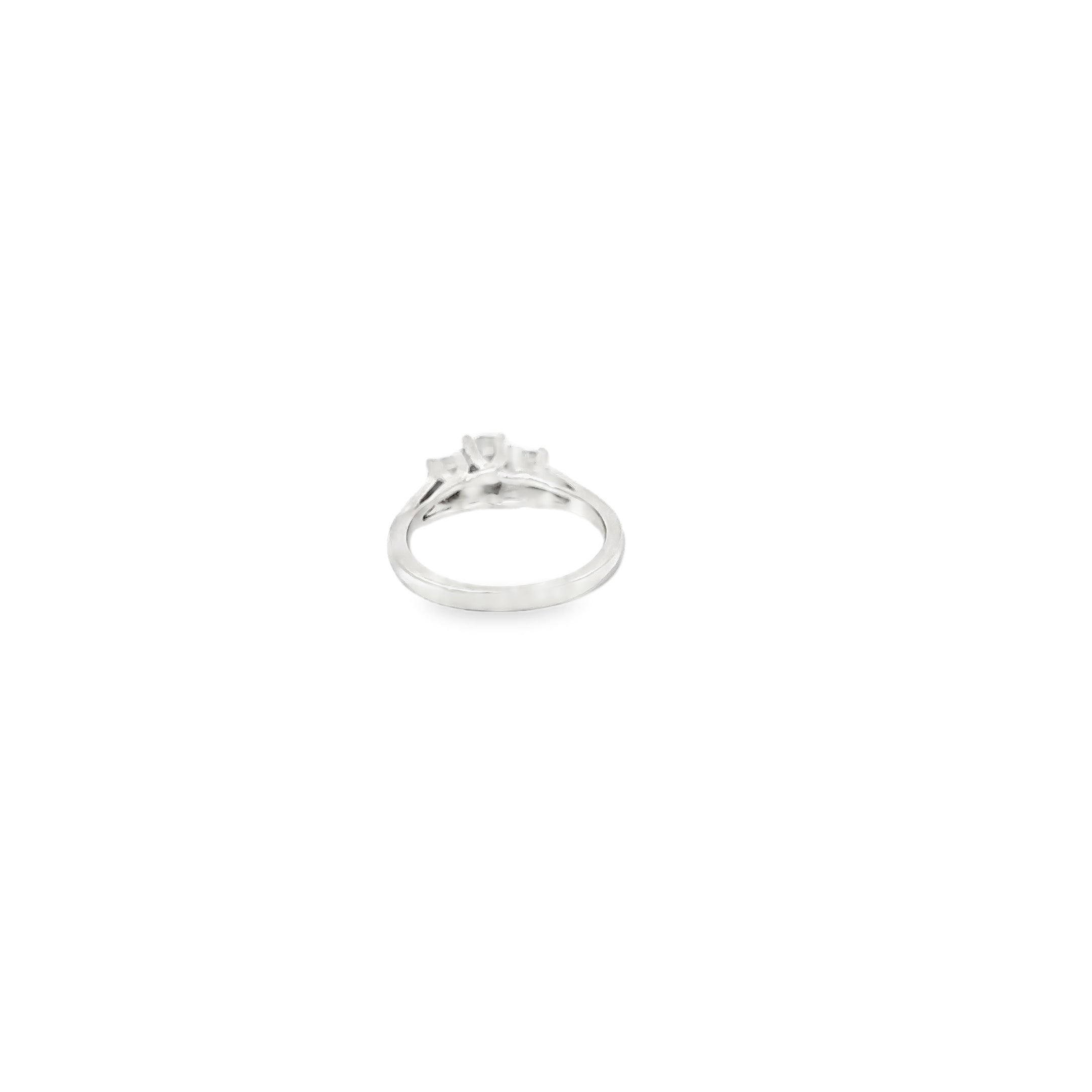 14K White Gold 3 Stone Diamond Engagement Ring