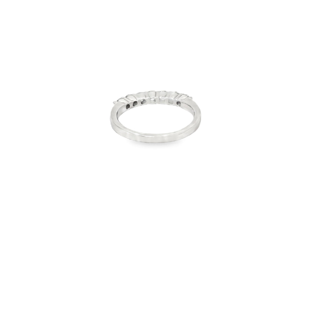 14K White Gold Shared Prong Band with 7 Round Diamonds