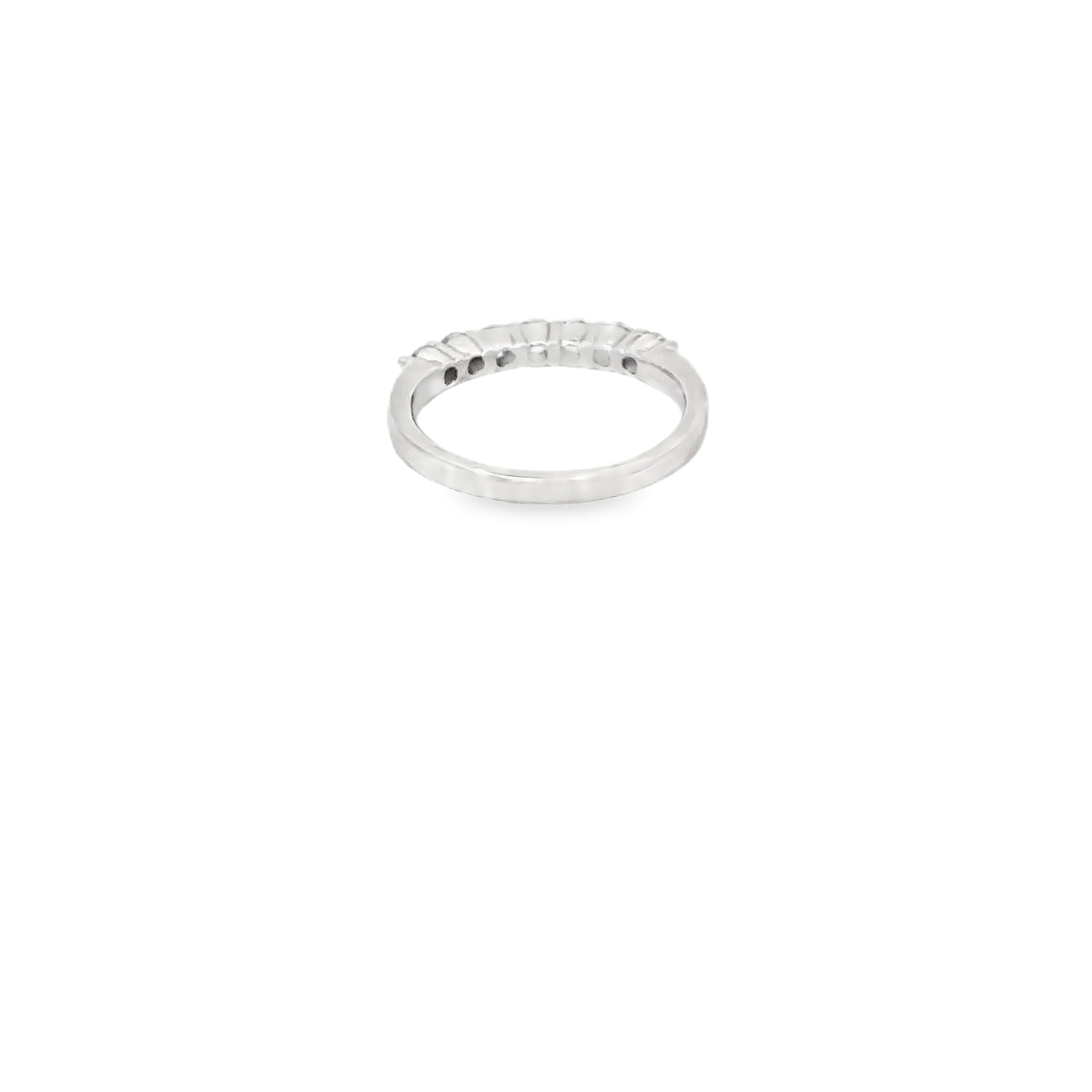 14K White Gold Shared Prong Band with 7 Round Diamonds