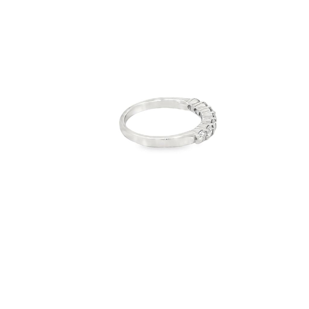 14K White Gold Shared Prong Band with 7 Round Diamonds