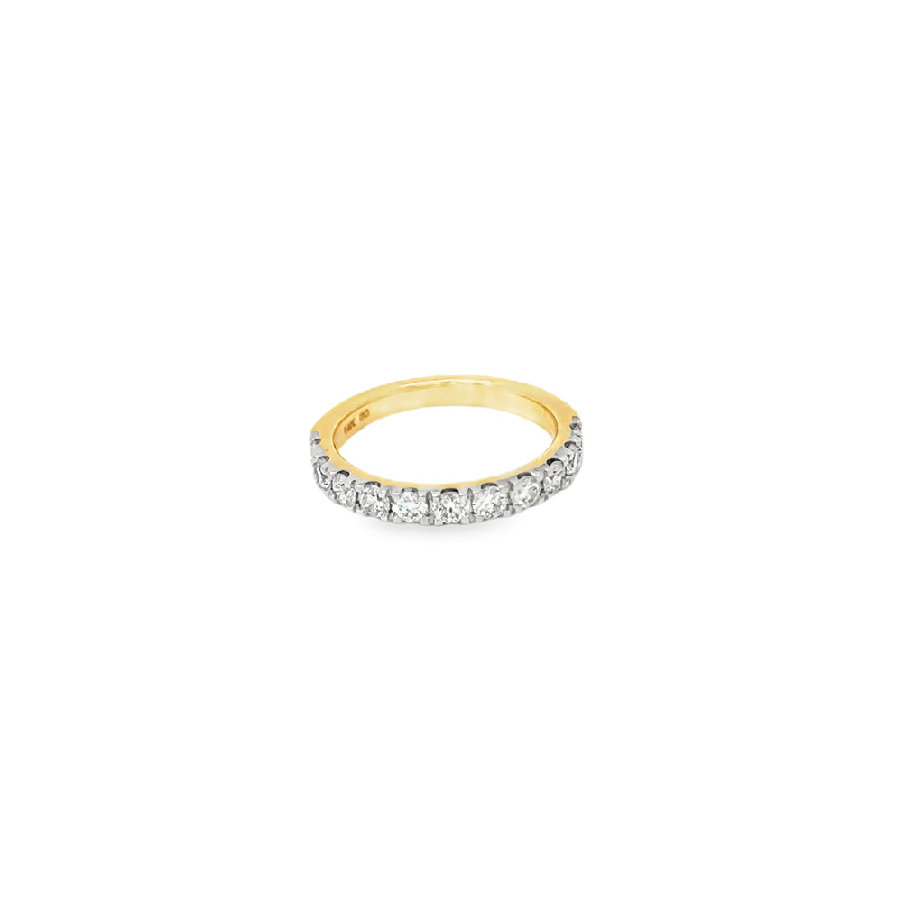 14K Yellow Gold French Set Diamond Wedding Band