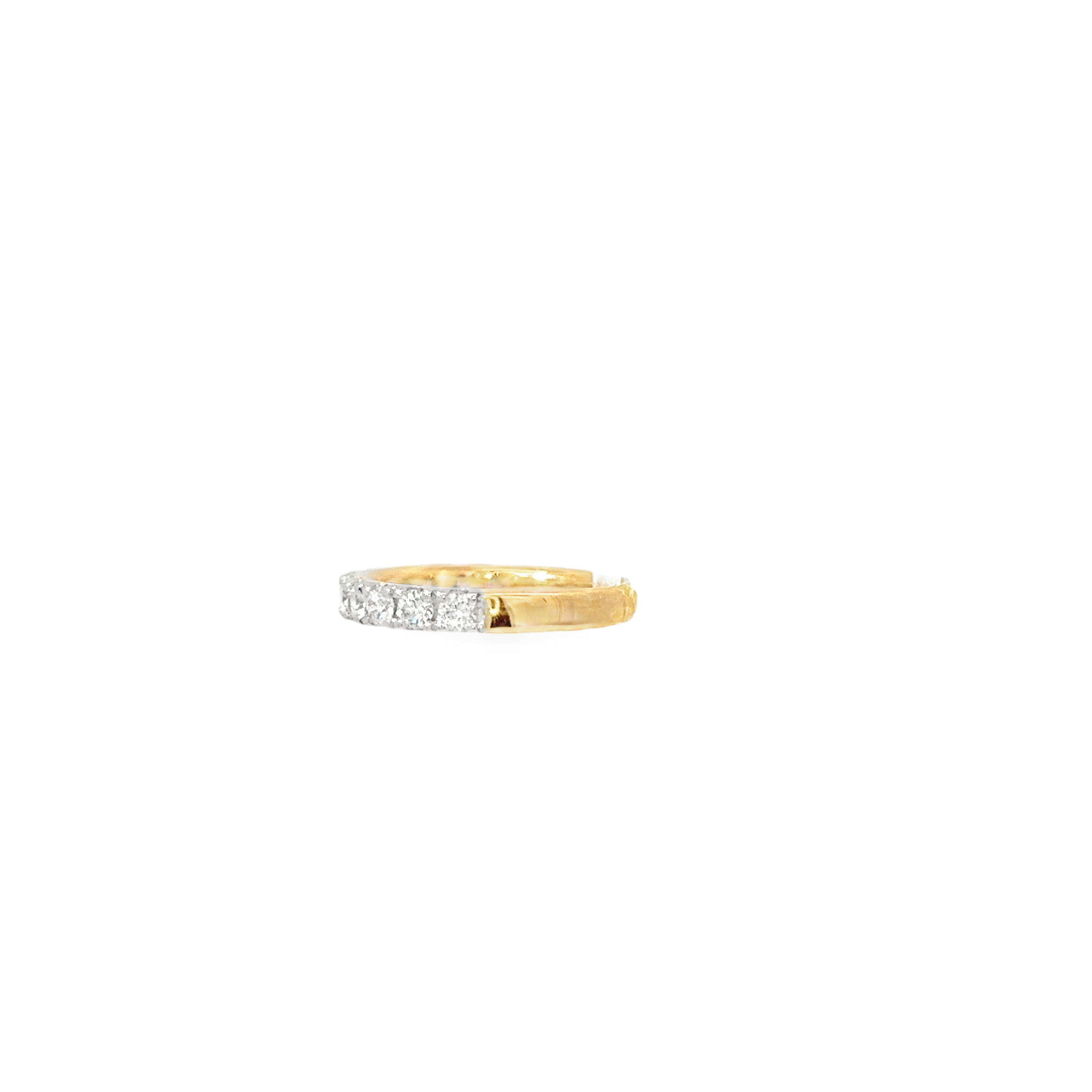 14K Yellow Gold French Set Diamond Wedding Band