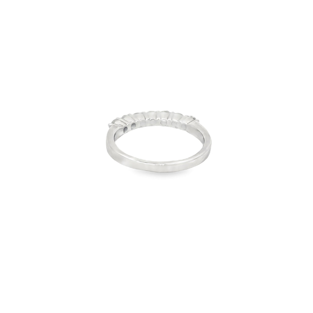 14K White Gold Shared Prong Band with 7 Round Diamonds