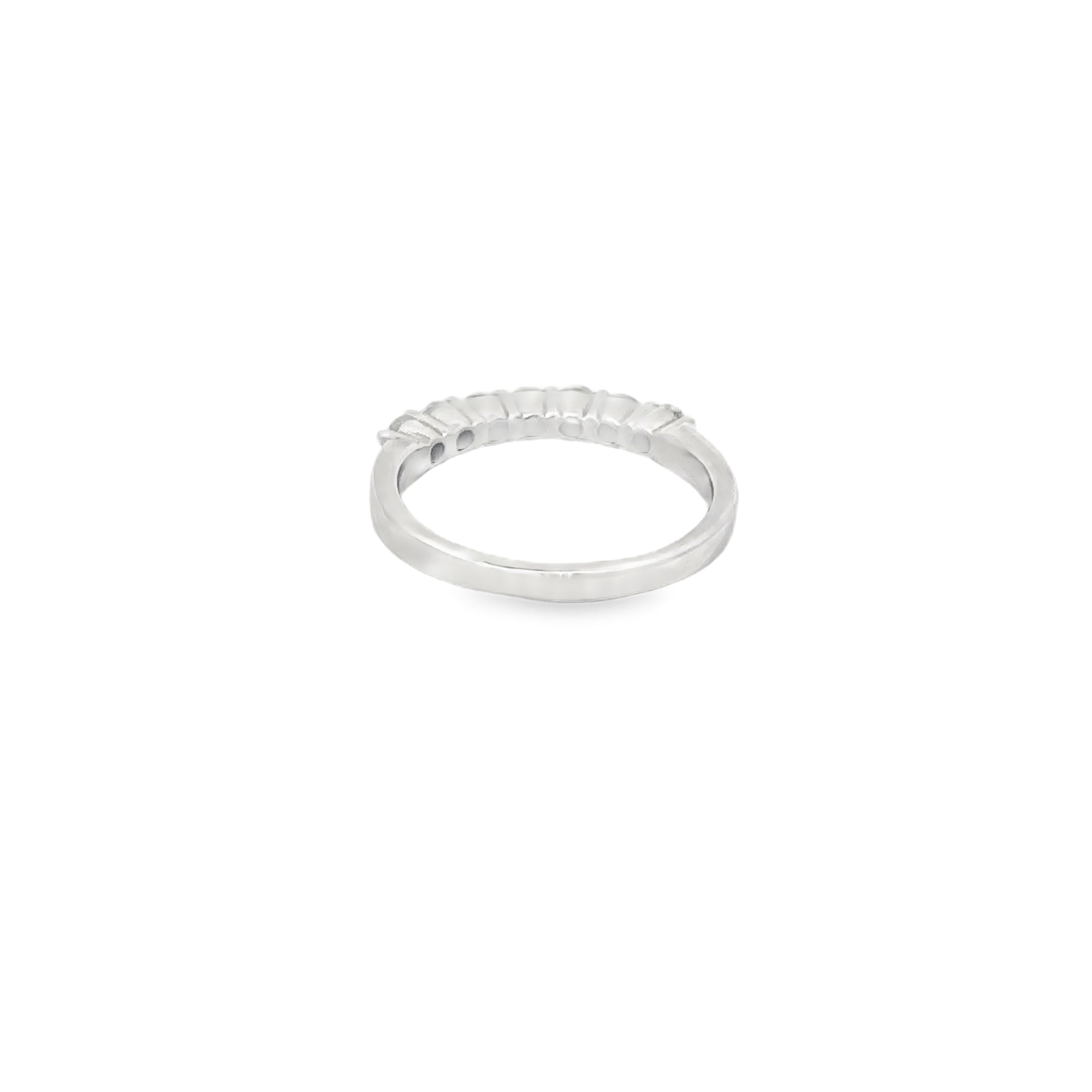 14K White Gold Shared Prong Band with 7 Round Diamonds
