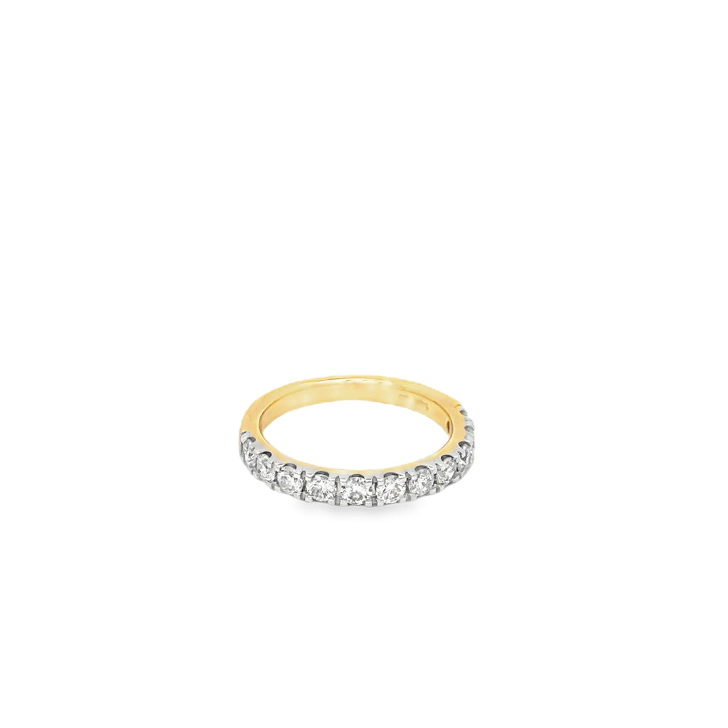 14K Yellow Gold French Set Diamond Wedding Band