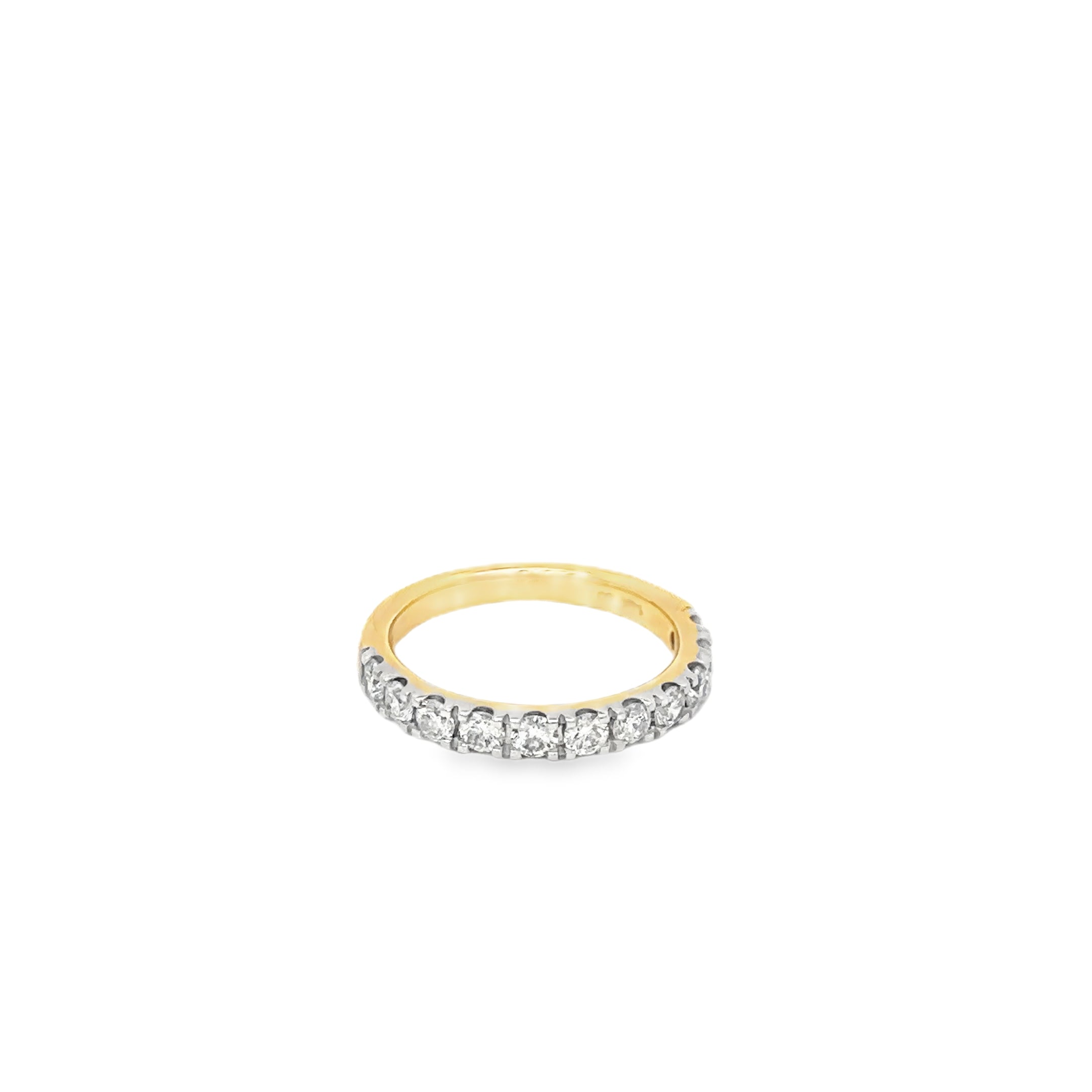 14K Yellow Gold French Set Diamond Wedding Band