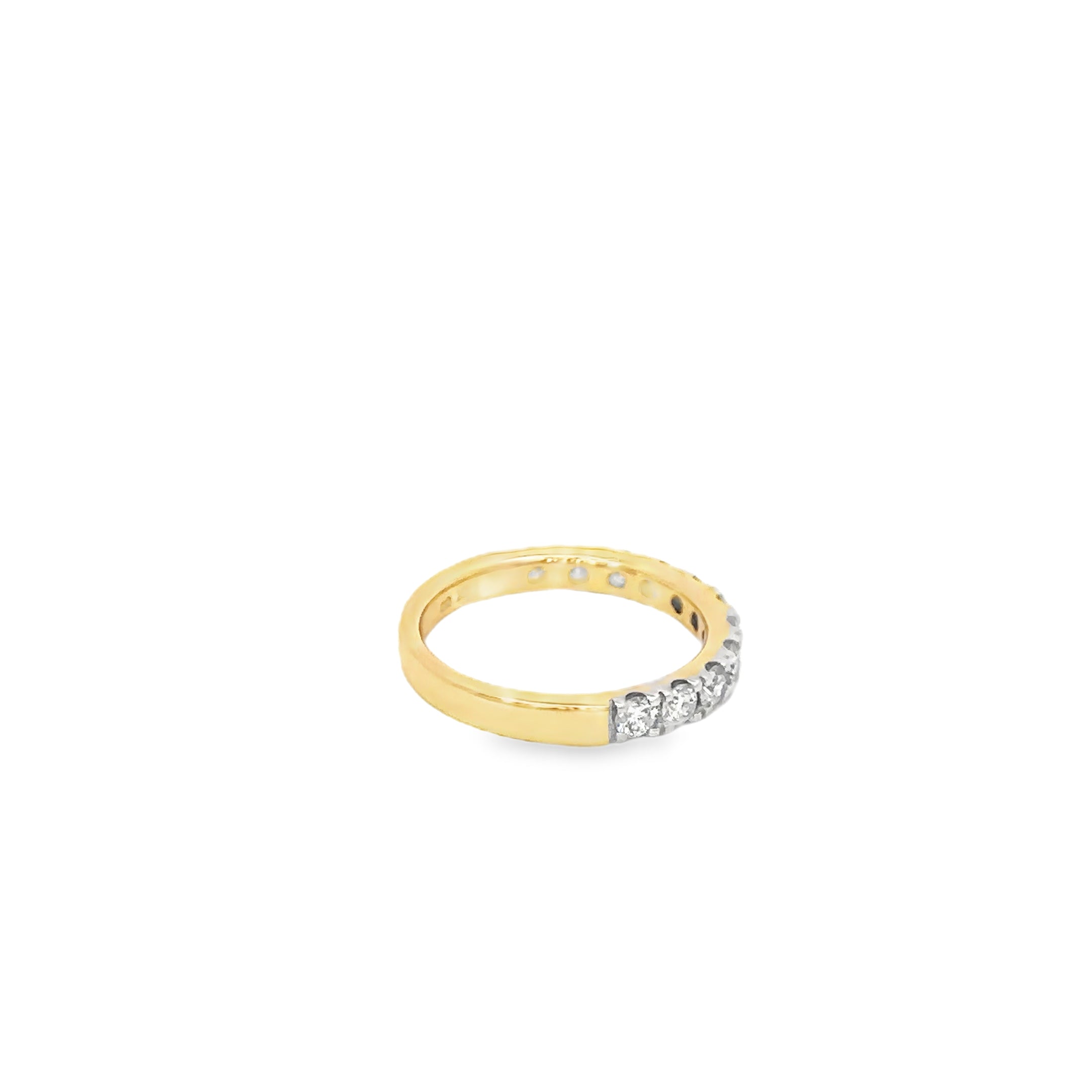 14K Yellow Gold French Set Diamond Wedding Band