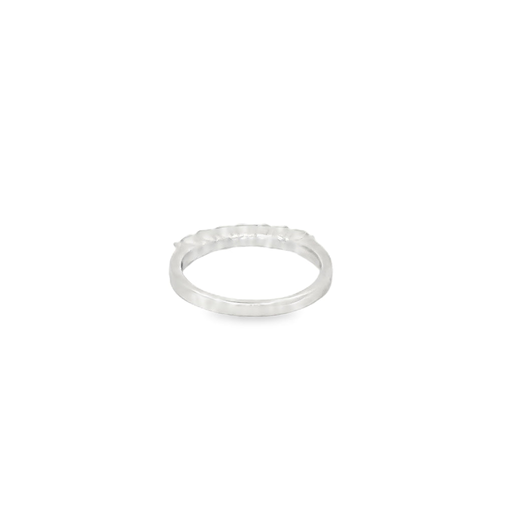 14K White Gold Shared Prong Band with 7 Round Diamonds