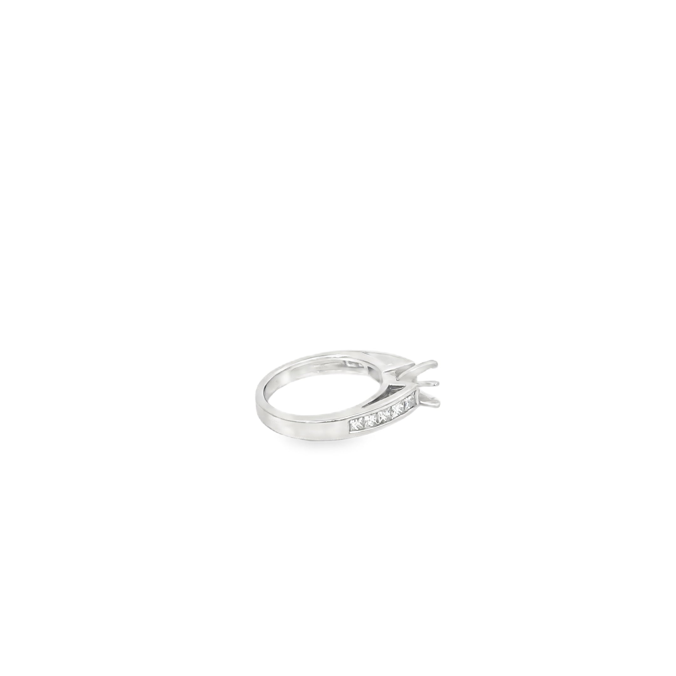 14K White Gold Setting with 10 Graduated Princess Cut Channel Set Diamonds
