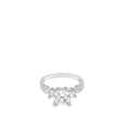 Platinum Solitaire Engagement Ring with 2 Princess Cut Diamonds