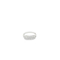14K White Gold Double Row Fishtail Wedding Band