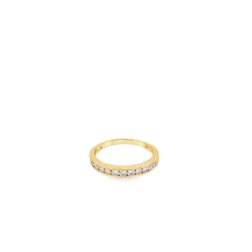 14K Yellow Gold Channel Set Wedding Band