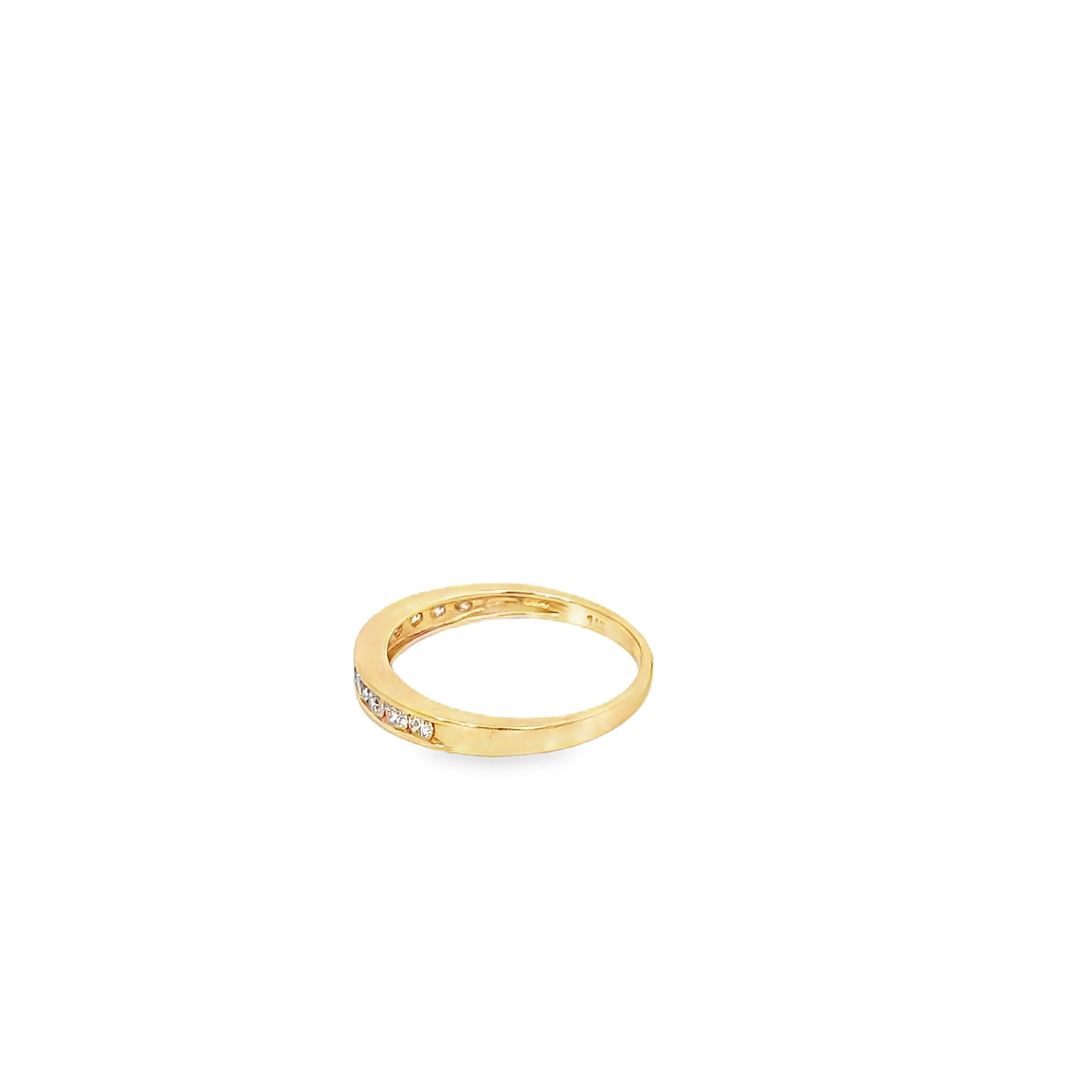 14K Yellow Gold Channel Set Wedding Band